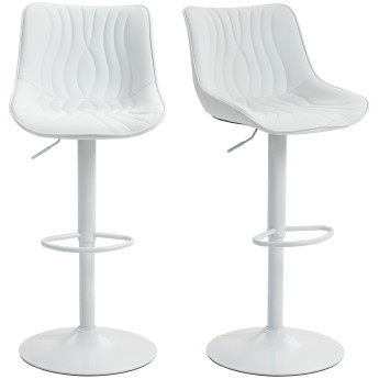 Lot de 2 tabourets de bar CYNTHIA blancs