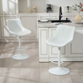 Lot de 2 tabourets de bar CYNTHIA blancs