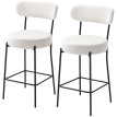 Lot de 2 tabourets de bar DINA blanc cassé