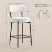 Lot de 2 tabourets de bar DINA blanc cassé