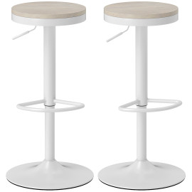 Lot de 2 tabourets de bar réglables EVITA blancs
