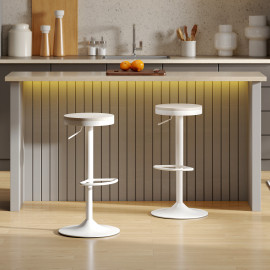 Lot de 2 tabourets de bar réglables EVITA blancs