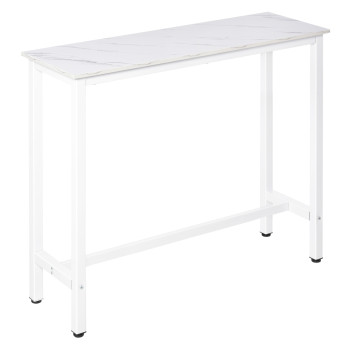 Table de bar GLENA aspect marbre blanc