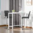 Table de bar GLENA aspect marbre blanc