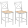 Lot de 2 chaises hautes HELENA blanches et bois