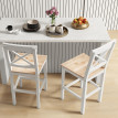 Lot de 2 chaises hautes HELENA blanches et bois