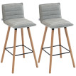 Lot de 2 tabourets de bar ILONA gris clair