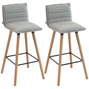 Lot de 2 tabourets de bar ILONA gris clair
