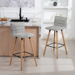 Lot de 2 tabourets de bar ILONA gris clair