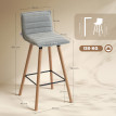 Lot de 2 tabourets de bar ILONA gris clair