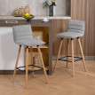 Lot de 2 tabourets de bar ILONA gris clair