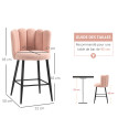 Lot de 2 tabourets de bar JENNA rose poudré