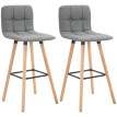 Lot de 2 tabourets de bar KEYA gris