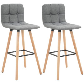 Lot de 2 tabourets de bar KEYA gris