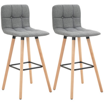 Lot de 2 tabourets de bar KEYA gris