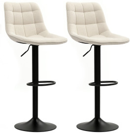 Lot de 2 tabourets de bar MIRIANA beige