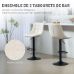 Lot de 2 tabourets de bar MIRIANA beige