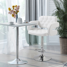 Tabouret de bar réglable OLIVIA beige clair