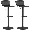 Lot de 2 tabourets de bar réglables SAVANAH noirs