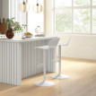 Lot de 2 tabourets de bar réglables TABATAH blancs