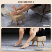 Pouf repose-pieds VERONICA marron clair