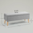 Banc coffre de rangement ZELLY gris