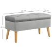 Banquette coffre design scandinave EMERALD gris