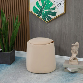 Pouf coffre table basse d’appoint 3 en 1 WALINA beige