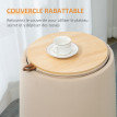 Pouf coffre table basse d’appoint 3 en 1 WALINA beige