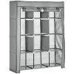 Armoire Penderie Estoria Rangement Élégant Moderne Gris Clair ou Noir 8 Étagères 2 Barres Dressing Chambre