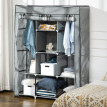 Armoire Penderie Estoria Rangement Élégant Moderne Gris Clair ou Noir 8 Étagères 2 Barres Dressing Chambre
