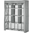 Armoire Penderie Estoria Rangement Élégant Moderne Gris Clair ou Noir 8 Étagères 2 Barres Dressing Chambre