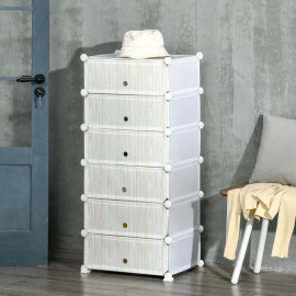 Meuble à chaussures Ravena rangement modulable 6 casiers blanc effet bois organisation gain de place salon