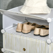 Meuble à chaussures Ravena rangement modulable 6 casiers blanc effet bois organisation gain de place salon