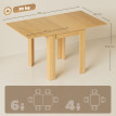 Table à manger extensible Solmara pour 4 à 6 personnes en effet bois naturel design et pratique