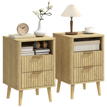 Chevet Ventara élégant design moderne chêne doré rangement pratique chambre salon bureau