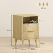 Chevet Ventara élégant design moderne chêne doré rangement pratique chambre salon bureau