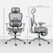 Fauteuil de bureau ergonomique Lurevia confort optimal soutien lombaire appui-tête ajustable maille respirante gris