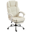 Fauteuil de bureau Alvian ergonomique inclinable avec repose-pieds cuir synthétique résistant beige