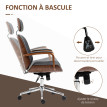 Chaise de bureau Serelya ergonomique confortable design élégant noir effet noyer synthétique