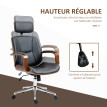 Chaise de bureau Serelya ergonomique confortable design élégant noir effet noyer synthétique
