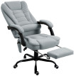 Fauteuil de bureau Eloria massant ergonomique avec repose-pied gris clair confort professionnel détente