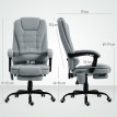 Fauteuil de bureau Eloria massant ergonomique avec repose-pied gris clair confort professionnel détente