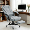 Fauteuil de bureau Eloria massant ergonomique avec repose-pied gris clair confort professionnel détente