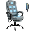 Fauteuil de bureau Eloria massant ergonomique avec repose-pied gris clair confort professionnel détente