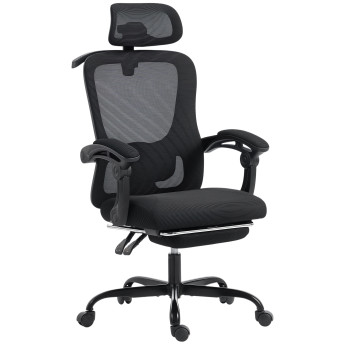 Fauteuil de bureau ergonomique Daryel confort optimal soutien lombaire repose-tête réglable noir