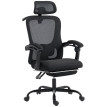 Fauteuil de bureau ergonomique Daryel confort optimal soutien lombaire repose-tête réglable noir