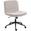 Chaise de bureau Orven design ergonomique confortable tissu velours côtelé beige pour télétravail et bureau