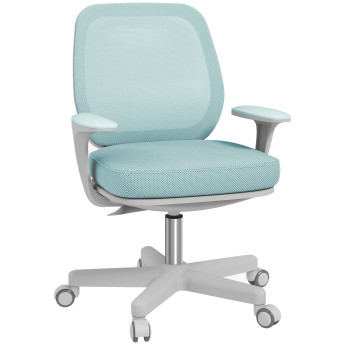 Chaise de bureau Milora ergonomique confortable pivotante roulettes maille polyester turquoise