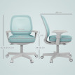 Chaise de bureau Milora ergonomique confortable pivotante roulettes maille polyester turquoise